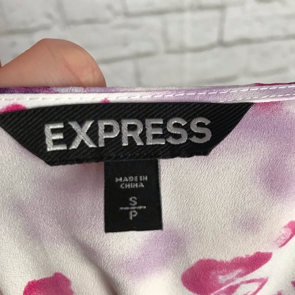 Express Floral Spring Summer Sleeveless Ruffle Bust Red MIDI Dress Size Small S - Picture 6 of 7